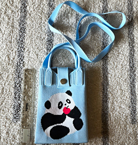 Blue panda print - blue,