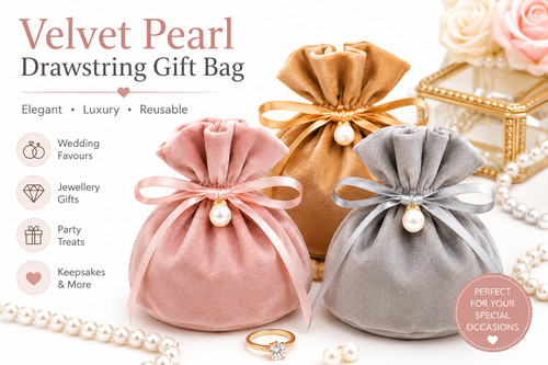 Luxury velvet pearl drawstring - luxury,