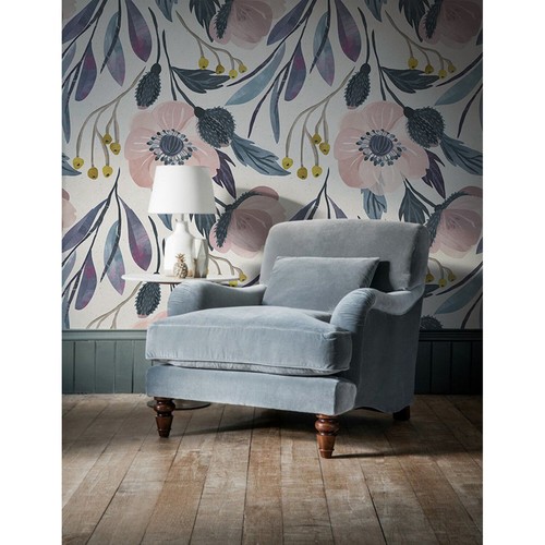 Floral poppies non woven - floral, non-woven
