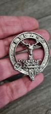 Scottish Scotland Clan GORDON Bydand Brooch Badge White Metal Vintage Original