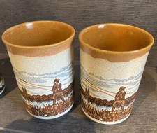 Ashdale Pottery Fisherman stoneware mugs made in England pair of vintage mugs