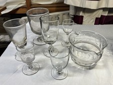 Job Lot Of Georgian/ Victorian Goblets And Wine Glass Rinser