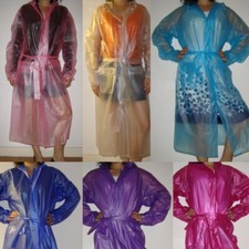 Quality Semi Plastic Clear PVC Vinyl Raincoat Mac Regenmantel