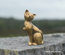 Tiny Solid Bronze Sitting CAT