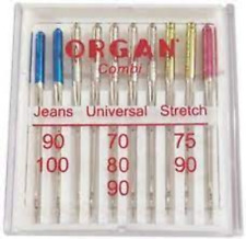 SEWING MACHINE NEEDLES JEANS, UNIVERSAL & STRETCH ORGAN,COMBI,SINGER,JANOME