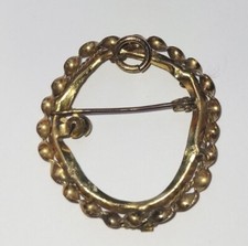 VINTAGE Rolled Gold RG Twist Brooch Surround 3.8cm x 3.5cm Scrap 4g