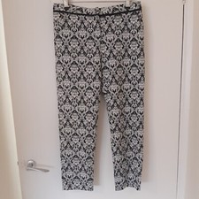 Jobis Women's Trousers Black and White Jacquard Pattern Size 12