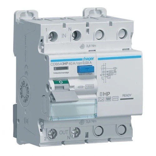 Hager 63a 30ma type - 1p+n, rcd