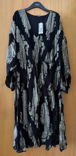 Ladies black gold dress - black/gold, uk20