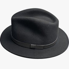 Wool Fedora Hat With Leather