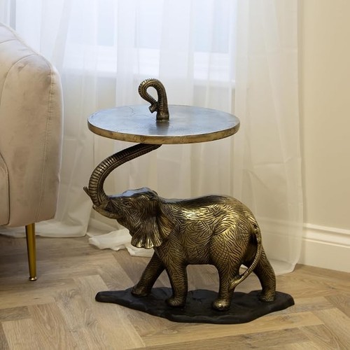 Antique brass elephant - antique, side