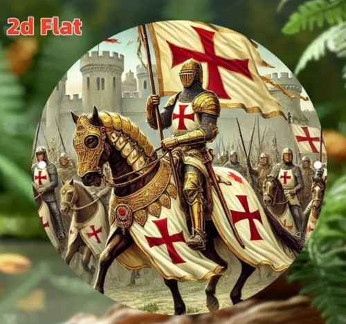 Knights templar round - knights, metal
