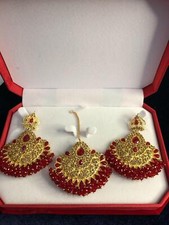Pakistani Polki Earring Tikka set Indian/Pakistani Bridal/Partywear (95)