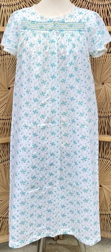 Summer cotton nightdress - cotton, blue