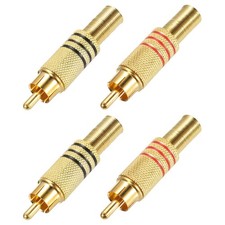 4pcs 270RCA Solderless Male Gold Plated Connector Adapter Jack Plug Gold