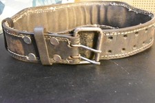 Vintage Leather Weightlifting Belt – 114cm Adjustable, 1950s–70s Era