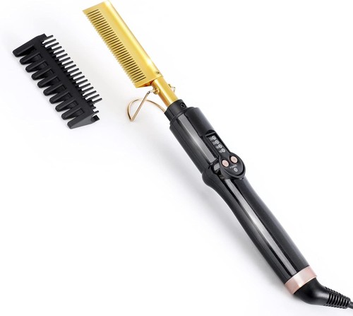 Hot comb hair - hot, straightener