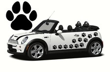 12 Black Dog Paw Car Decals