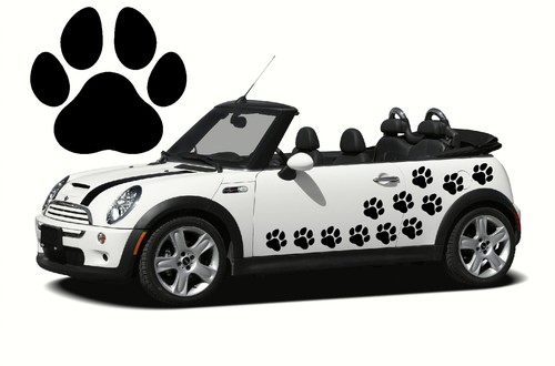 Black dog paw - black, decals