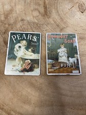 Vintage Metal Fridge Magnets Pears Soap Sunlight Soap