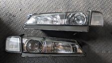 Nissan 200sx S14a Front Headlights + Sidelights c/w OEM Headlight Protectors