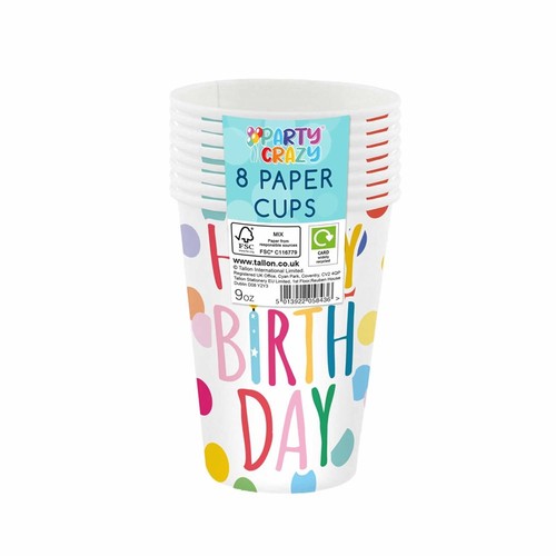 Happy birthday design cups - birthday, 9oz