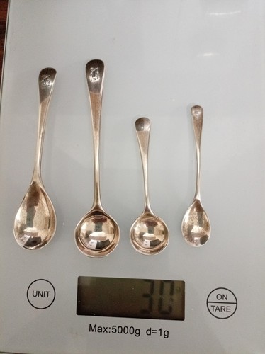 Solid silver salt condiment - 4x,