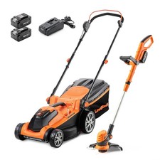 LawnMaster Cordless Lawnmower Set - MX 24V 37cm Lawn Mower & Grass Trimmer Set