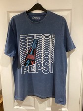 Men’s Pepsi Cola Vintage Look Pale Blue T Shirt Size XL Very Good Condition