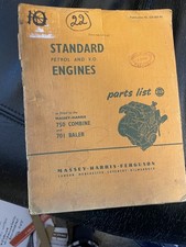 Massey Harris- Ferguson 750 combine/701 baler engines parts list zenith carb etc