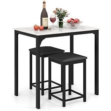 3-Piece Bar Table Set w/1 Table & 2 Upholstered Bar Stools
