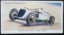 NAPIER RAILTON TRACK RACER  Cobb   Vintage 1938 Motor Racing Card  HE15MS