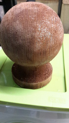 Brown treated wooden ball - brown,
