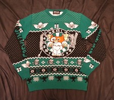Christmas Jumper Gremlins Movie Gizmo Green Large L Long Sleeved