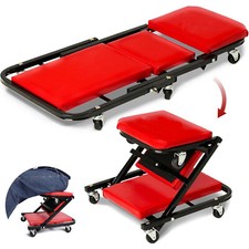 2 in 1 Z Design Mechanic Creeper Bench & Stool Folding Adjustable Chair 6 Wheels