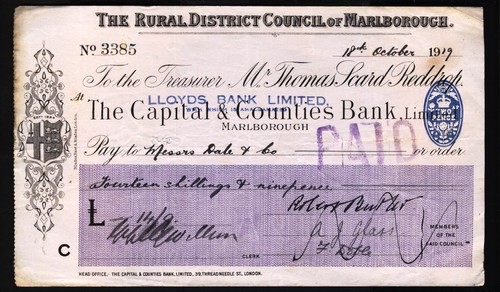 Overprinted 1919 bank - 1919,