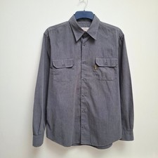 Vintage 90s Armani shirt men’s grey long sleeve Medium made in Italy designer