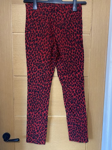 Zara red leopard print skinny - red,