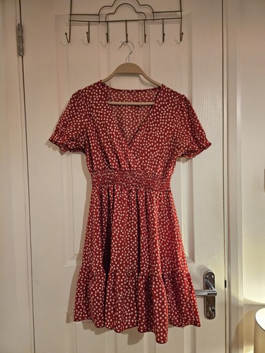 Shein red floral skater dress - shein,