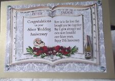 Hand made Silver Wedding card - personalised