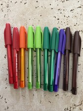 Set Of 10 Mini Papermate Inkjoy Biro Coloured Pens