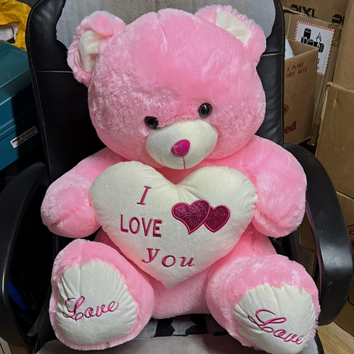 Large pink plush - pink,