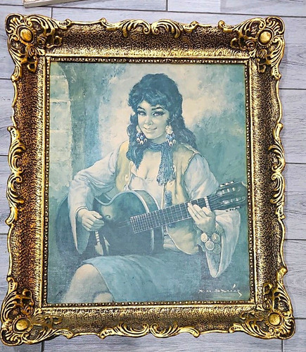 Vintage painting gypsy woman - vintage,