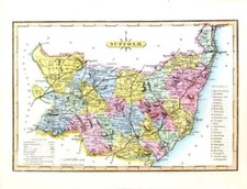 Vintage Old County Map of