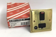 MK GROSVENOR 13A DP SWITCHED FLEX NEON BLACK ROCKER K4971 POB B