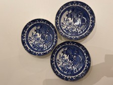 3x Vintage Burleigh Ware Blue