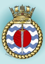 HMS BROADSWORD CREST ON A