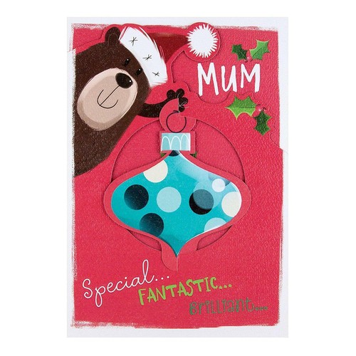 Mum fantastic die cut - cut, bear