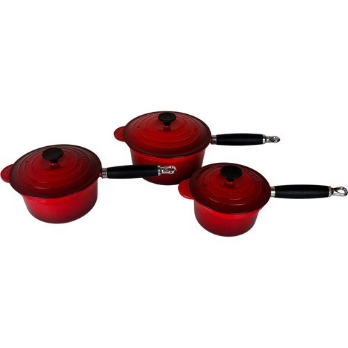 Creuset red saucepan set - saucepan,