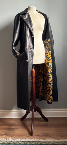Vintage leather trench coat - leather, 14